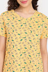 Rosaline Mystic Town Knit Cotton Knee Length Nightdress - Samoan Sun — thumbnail 5